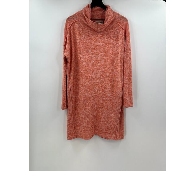 Saturday Sunday Anthropologie Cowl Neck Sweatshirt Dress Women's Size L Orange - Picture 1 of 8